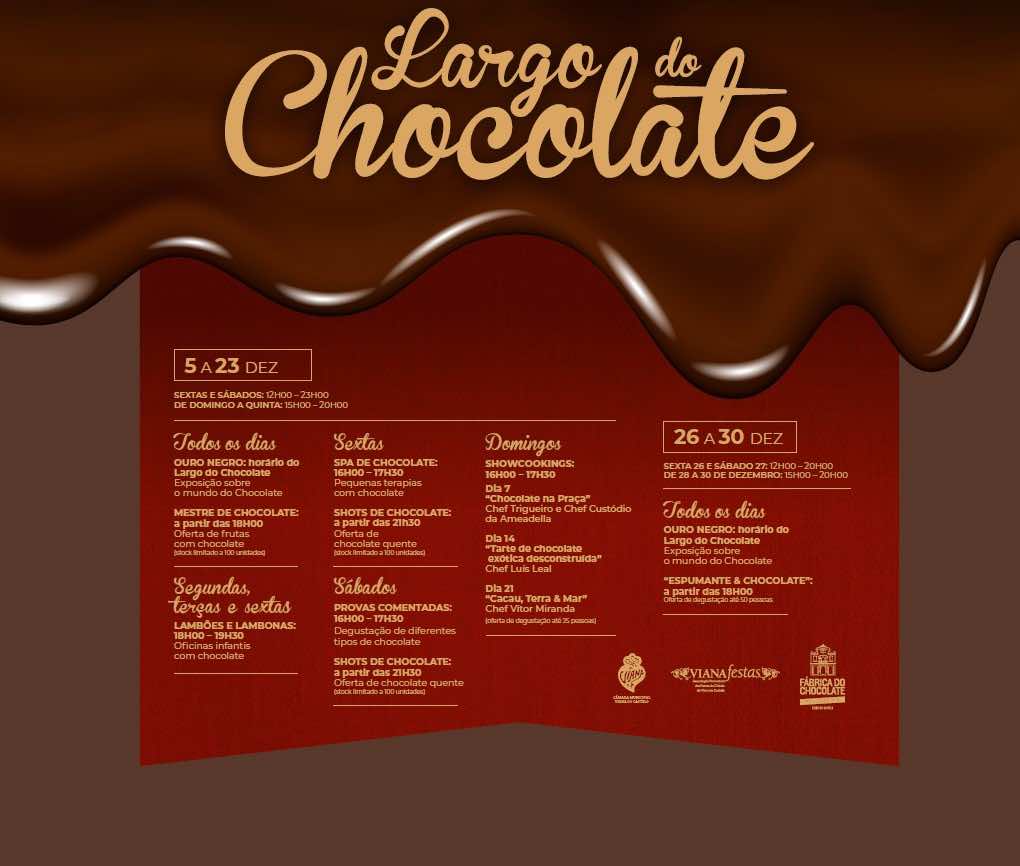 Largo do Chocolate traz doces, oficinas infantis, showcookings e degustações ao programa “Viana Coração do Natal”
