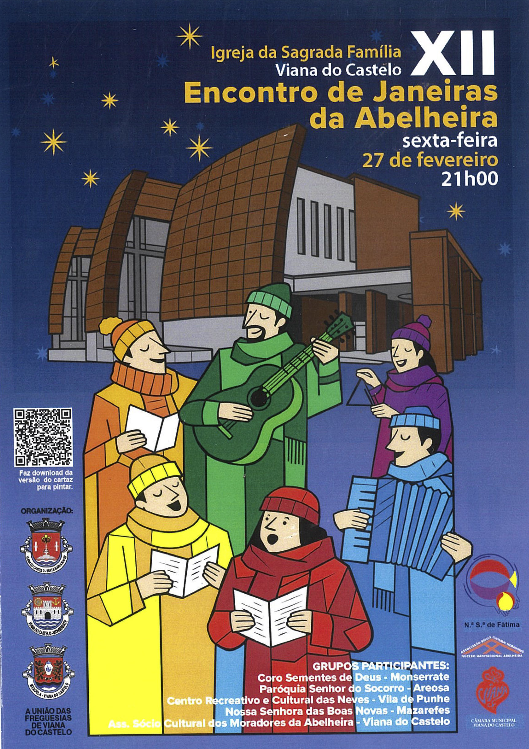 Cinco grupos cantam as Janeiras na igreja da Sagrada Família