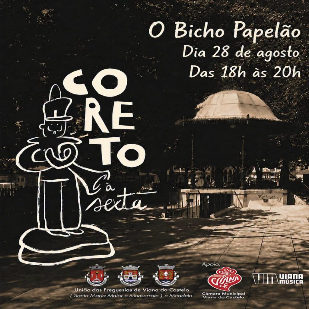 Bicho Papelão atua hoje coreto do Jardim D. Fernando
